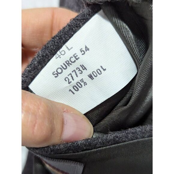 Oakton Ltd Men's Gray & Silver Buttons Double Breasted Wool Blazer Jacket Size 4 - Picture 4 of 8